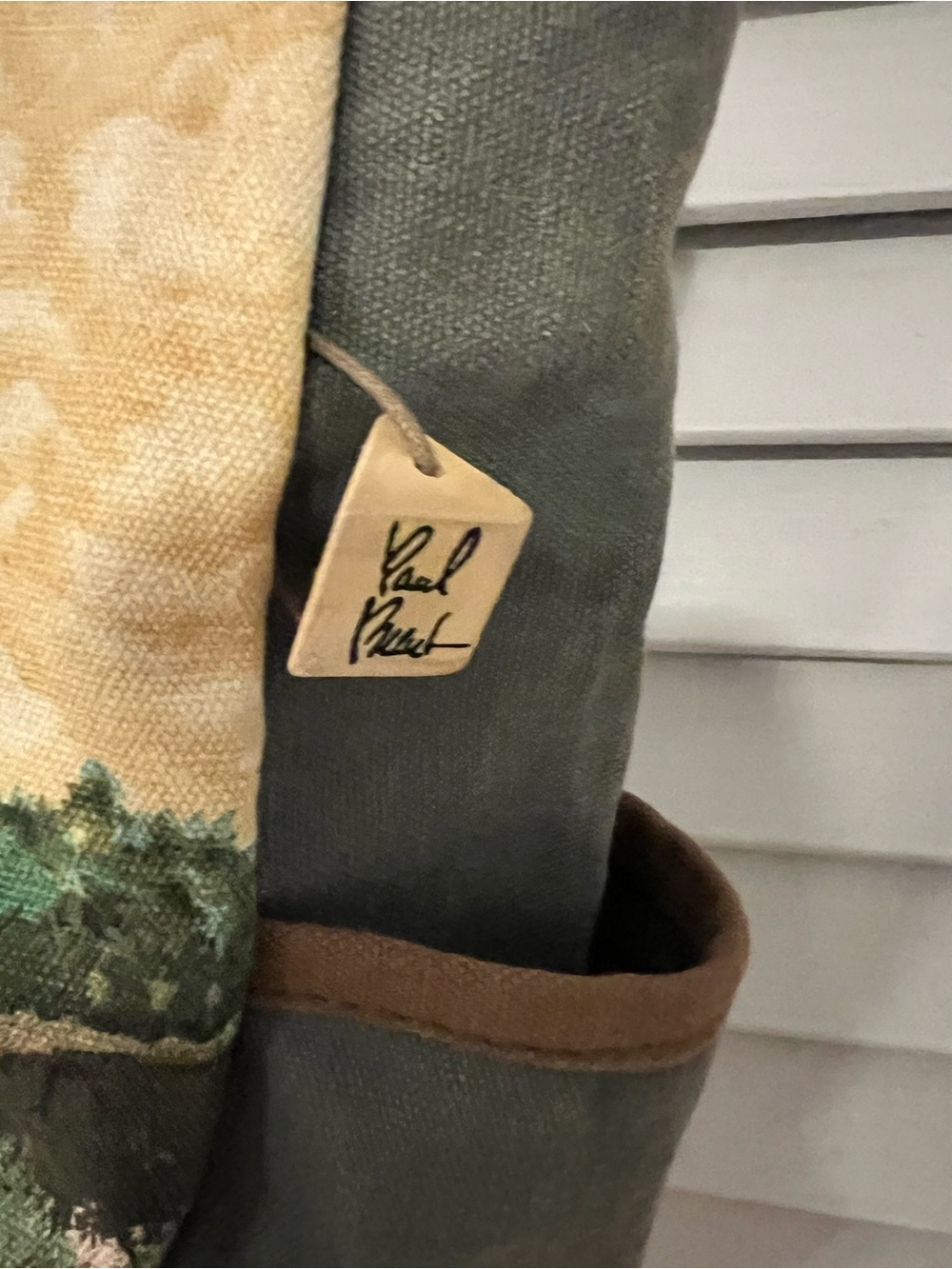 Paul Brent Beach Palm tree green canvas tote - Picture 3 of 8